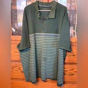 Big and tall, green striped polo